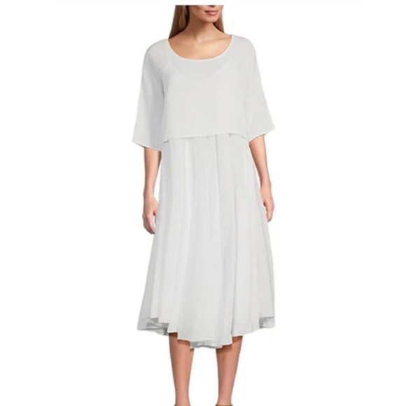 Made in Italy, Faux 2 Piece Dress, Size L/XL - Picture 6 of 7